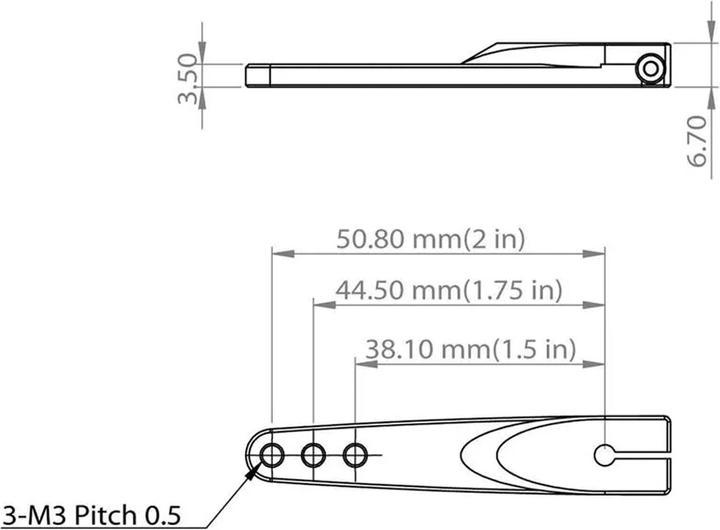 Actual product image Mks Servohorn einseitig Metall M3 - L 1.5/1.75/2 in - HBL8X0, HBL380
