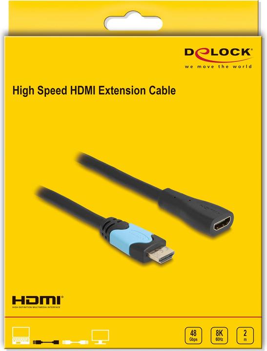Image du produit Delock Câble d'extension HDMI haute vitesse 48 Gbps 8K 60 Hz 2 m (2 m, HDMI)