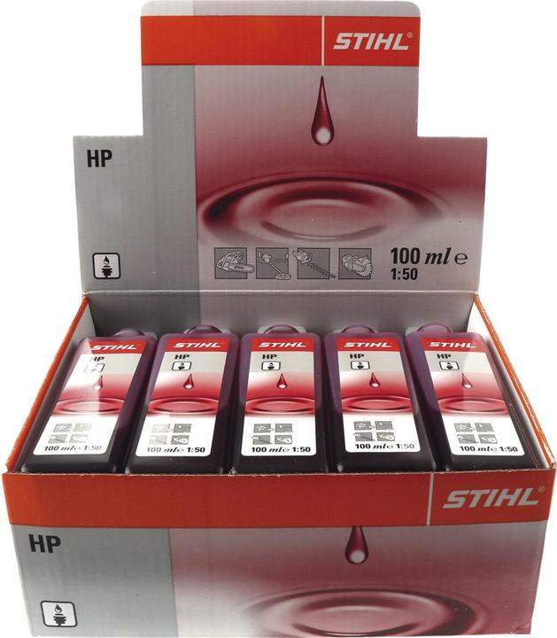 Actual product image Stihl 2-stroke engine oil (motor oil) HP 1:50 for 5 litres, content 100 ml 10 pieces (Chainsaw Sword)