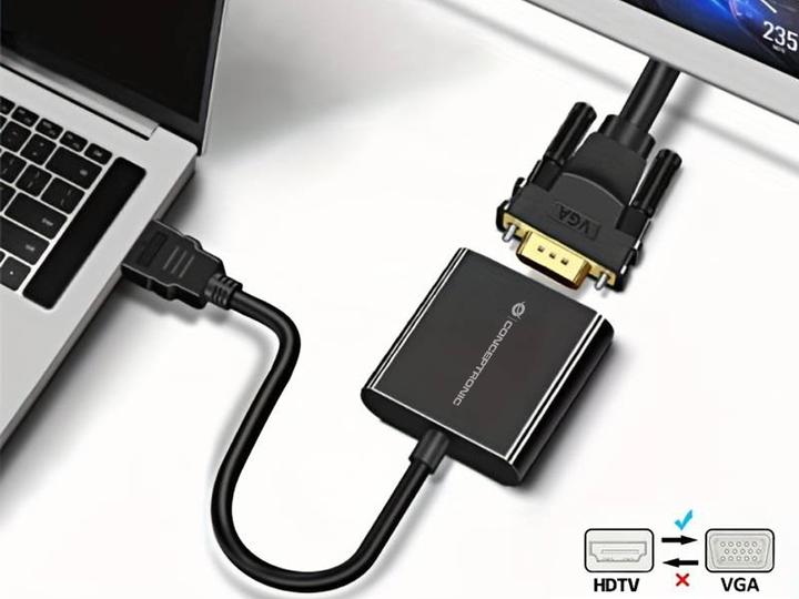 Produktbild Conceptronic Adapter HDMI -> VGA 1080P 60Hz 0.25m sw (HDMI, 25 cm)
