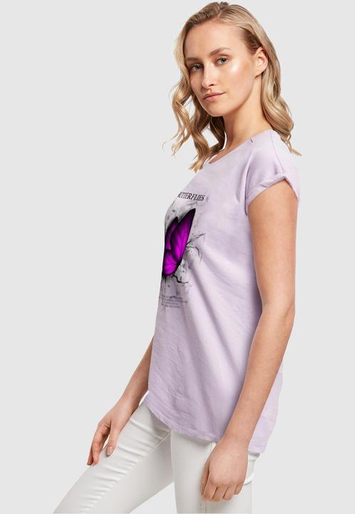 Produktbild Merchcode Ladies Butterflies Extended Shoulder Tee - 112637 (5XL)