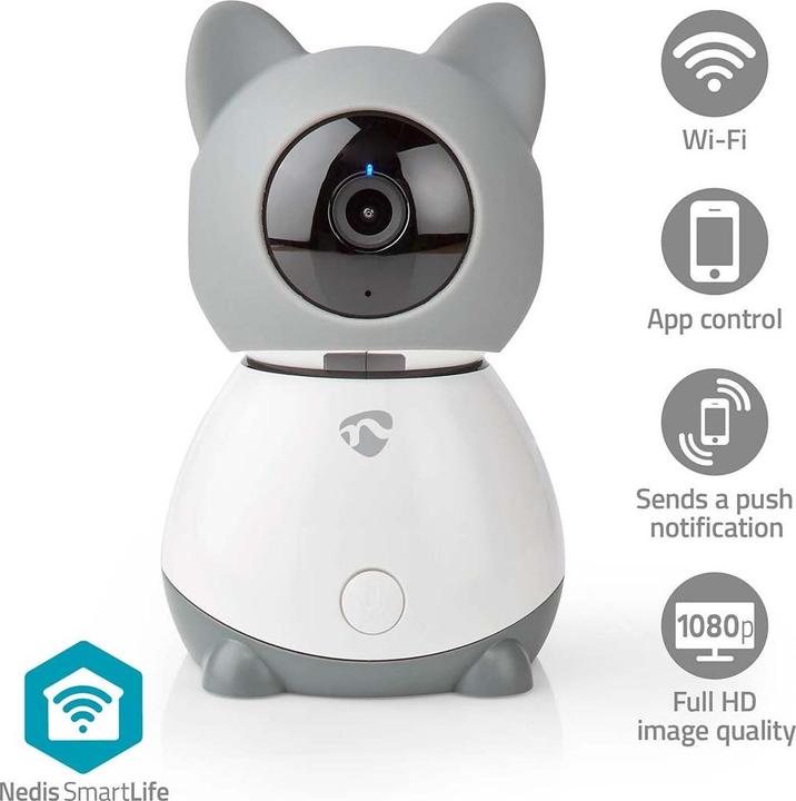 Actual product image Nedis WLAN Smart IP Camera WIFICI30CGY (1920 x 1080 Pixels)