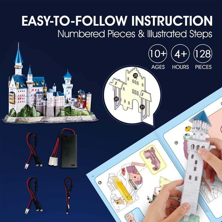 Actual product image Cubicfun Puzzle 3D Neuschwanstein Castle (128 pieces)