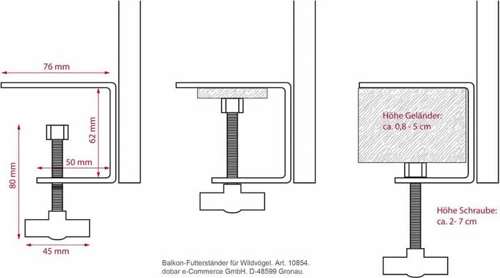 Actual product image Dobar Balcony holder for food dispenser