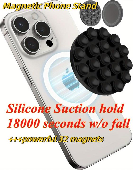 Image du produit PhoneLook Patch magnétique MagSafe rotatif 360° en silicone avec ventouse pour support téléphone