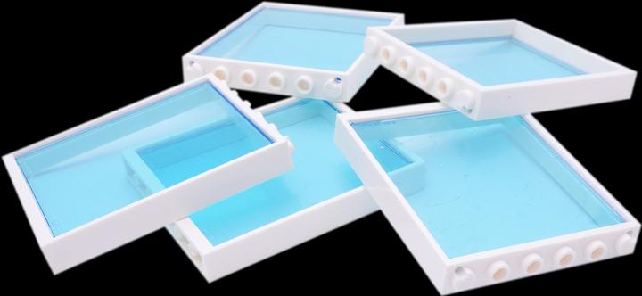 Actual product image LEGO 1x6x5 Fenster Weiss und transparent blaue Scheiben - NEU! Menge 5x