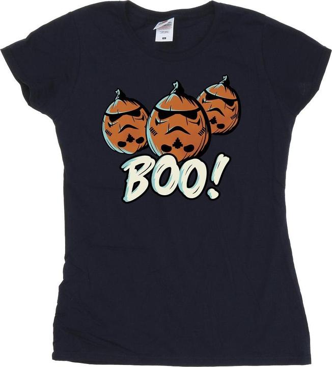 Actual product image Star Wars Womens/Ladies Boo! Stormtrooper Pumpkin Cotton T-Shirt (XXL)