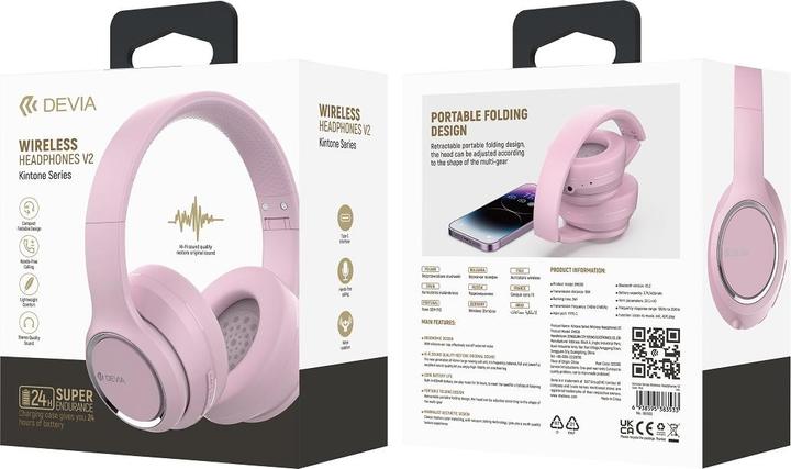 Actual product image Devia Bluetooth headphones Kintone pink (Wireless)