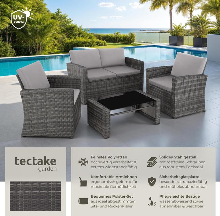 Actual product image tectake Rattan lounge Jesolo (89 cm)