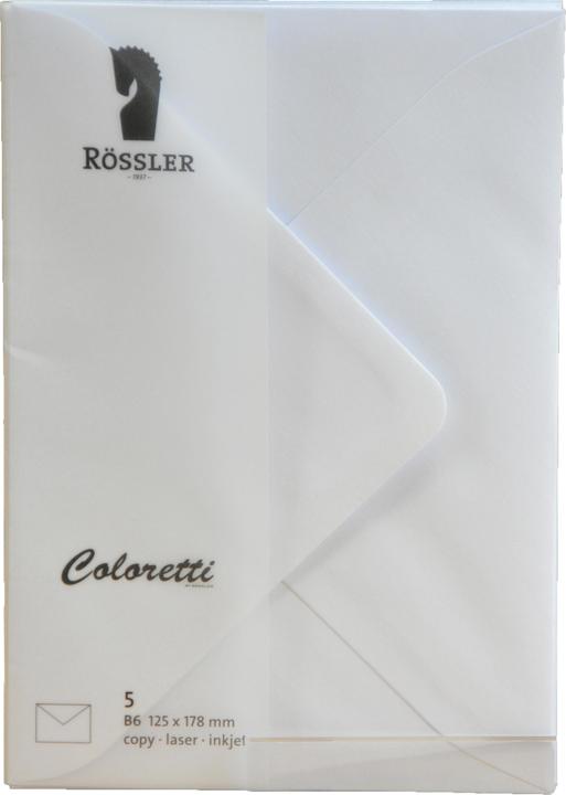 Produktbild Magni 220720509 - Coloretti Briefumschläge, 80 g/m², DIN B6, weiss, 5 Stück (B6, 5 x)