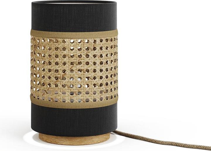 Actual product image Vicco Table lamp Morten, Rattan/black, 17.5 x 26.5 cm (E27)