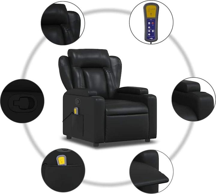 Produktbild VidaXL Massagesessel Schwarz Kunstleder,Farbe: Schwarz,Material