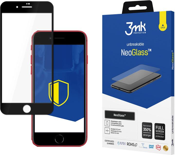 Produktbild 3MK NeoGlass for iPhone SE 2020 black frame (1 Stück, Apple iPhone SE)