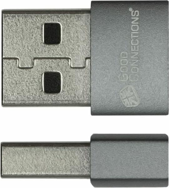 Image du produit Good Connections Adaptateur USB 2.0 mâle A vers USB-C femelle Boîtier aluminium gris Lot de 3 Good (USB-A (USB 2.0)