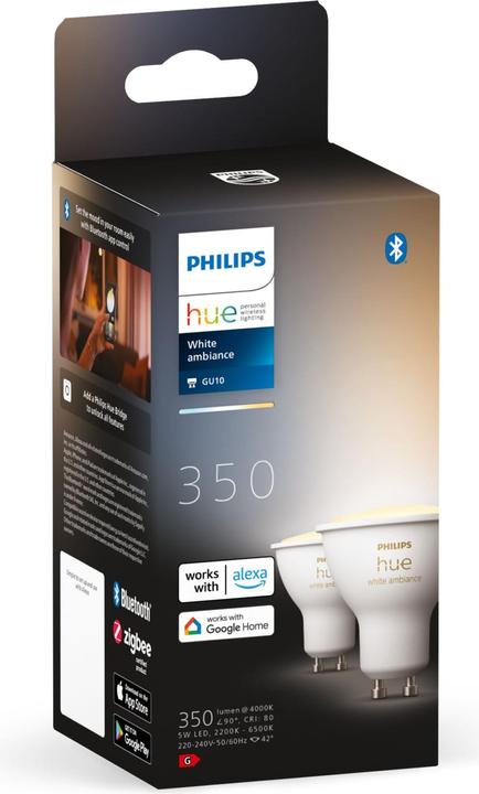 Productafbeelding Philips Hue Hue White Ambiance BT (GU10, 5 W, 350 lm, 2 x, G)