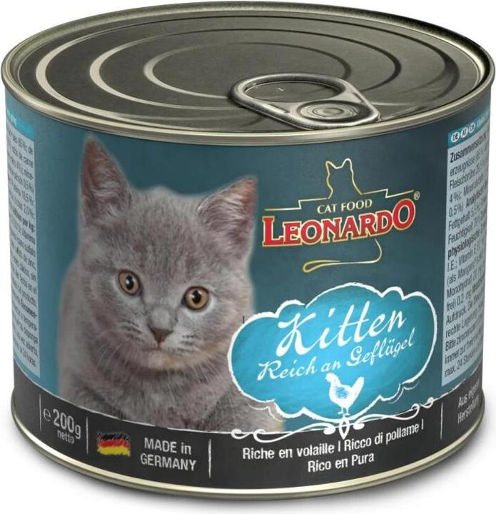 Immagine prodotto Leonardo Cat Food Cibo umido per gattini, 200 g (Adulto, 1 pz., 200 g)