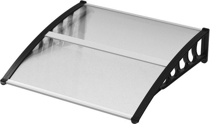 Swisshandel24 Auvent pour porte d'entrée 103x96,5x27cm avec protection UV, protection contre la pluie et le