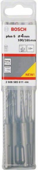 Immagine prodotto Bosch Professional Zubehör Trapano a percussione SDS plus-5, 4 x 100 x 165 mm, confezione da 10 pz. (4 mm)