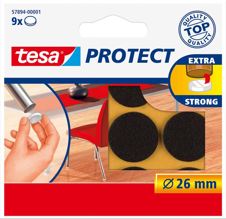 tesa PROTECT Filzgleiter rund (Filzgleiter, 9 Stück)