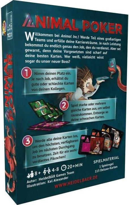 Produktbild HG010 - Animal Poker, Kartenspiel, für 3-5 Spieler, ab 10 Jahren (DE-Ausgabe) (Deutsch)