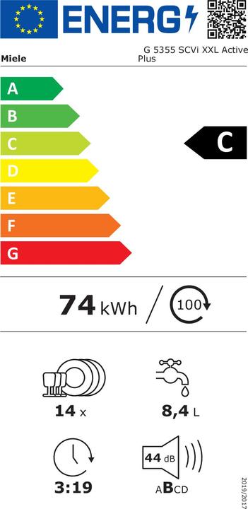 Label énergétique Miele G 5355 SCVi XXL Active Plus
