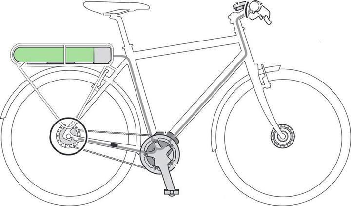 Actual product image Shimano Steps BT-EN404 (418 Wh, E-Bike battery)