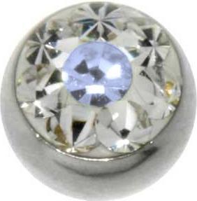 Bijouteria 1.2mm Piercing-Kugel (Edelstahl, Kristall)