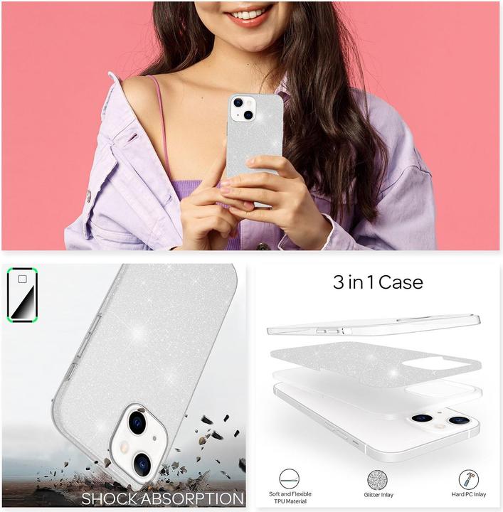 Actual product image Nalia Glitter mobile phone case (Apple iPhone 13)