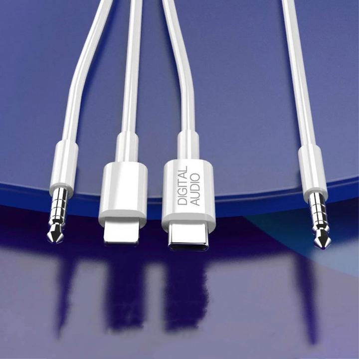 Image du produit Apfelkiste Lightning / 3.5mm AUX / USB C auf 3.5mm AUX Musik Adapter Kabel Konverter - 120cm (Jack 3.5mm, Lightning, USB Type C, Jack 3.5mm)