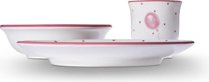 Produktbild Gmundner Keramik Tupferl Rosa, Kinderset 3-tlg. mitBär