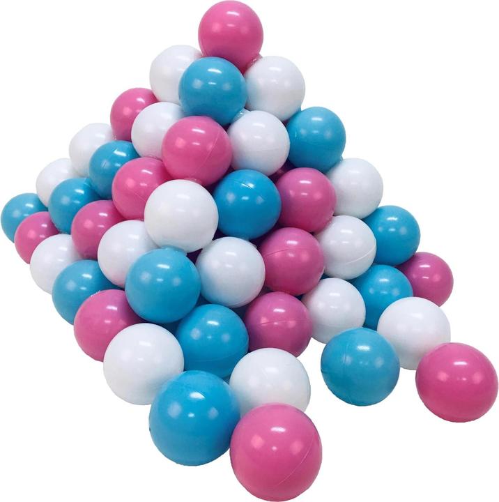 Knorrtoys Jeu de boules environ Ø6 cm - 100 boules rose/crème/bleu clair