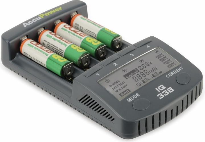 Image du produit AccuPower Chargeur de piles rondes NiCd, NiM (14500, 18650, AA, CR123A, Piles rechargeables + chargeur)