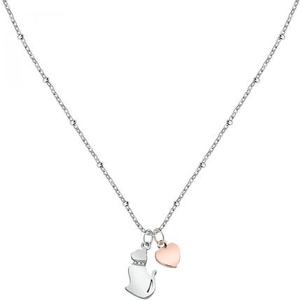 Morellato Charming bicolor necklace Cat&Heart Mascotte SAVL05