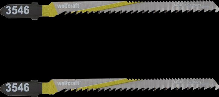 Produktbild wolfcraft 2 Stichsägeblätter HCS, T-Schaft, Holz u. Kunststoff, sauberer Kurvenschnitt