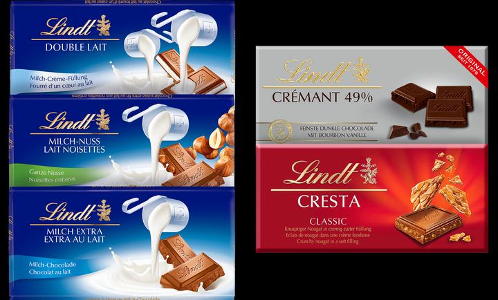 Produktbild Lindt Tafelschokolade Assortiert Swiss Classics 5x100g (100 g)