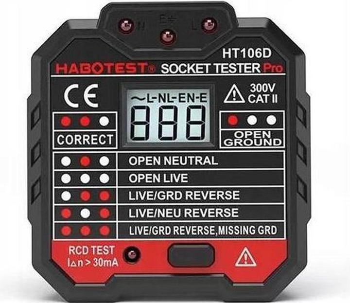 Produktbild Habotest HT106D Steckdosentester (CAT II 300V)