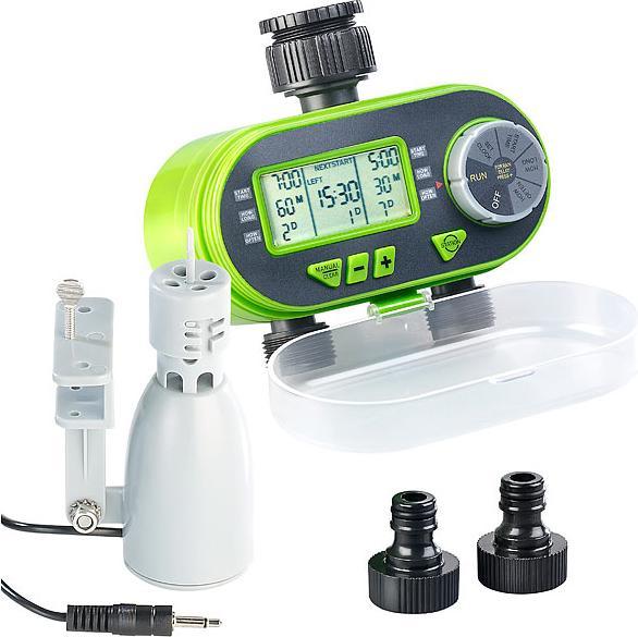 Actual product image Royal Gardineer BWC-200 Digital Irrigation Computer with 2 Connectors & Rain Sensor