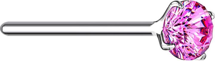 Produktbild Star Piercing Nasenstecker biegen silber runder Kristall fuchsia gefasst (ohne Messing, 925 Sterlingsilber)