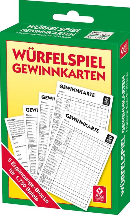 Produktbild ASS Altenburg Würfelspiel Gewinnkarten