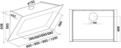 Produktbild Falmec Quasar Design 120 N Schwarz (Wandhaube)