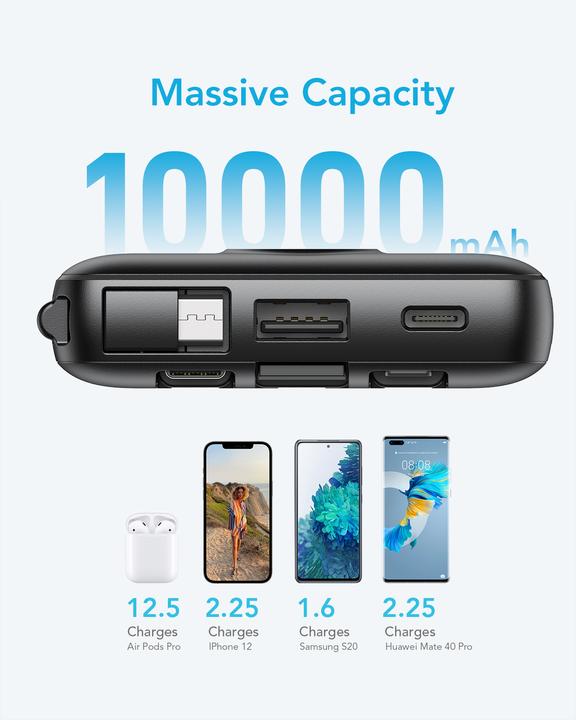 Produktbild Veger C20 Powerbank inkl. Kabel - 20'000mAh (20000 mAh, 10 W, 77 Wh)