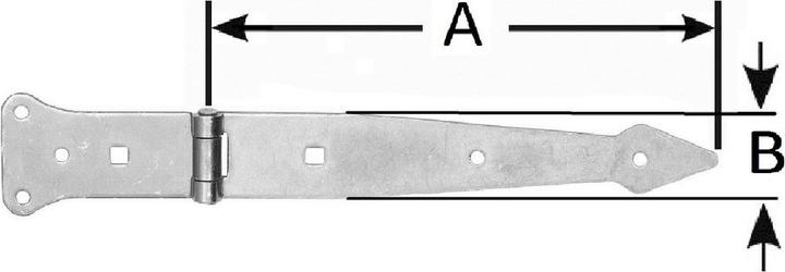 Produktbild Magni Pollmann®Baubeschläge 1623000 Werfgehänge 300 mm leicht, hell verzinkt, 2 Stück (2 Stk.)