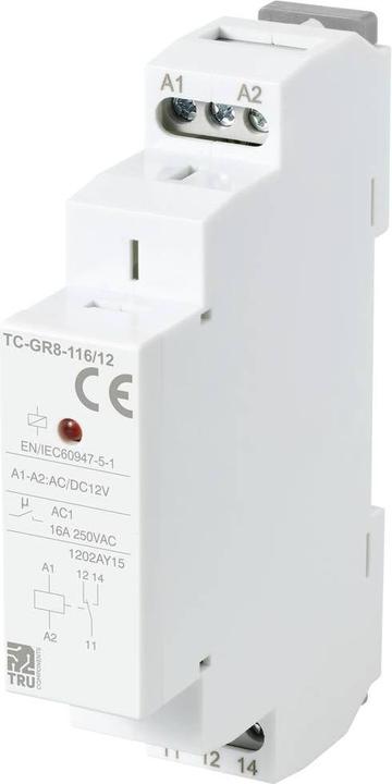 Produktbild Tru Components TC-GR8-116/12 Hilfsschalter 1 Wechsler 12 V/AC, 12 V/DC 16 A