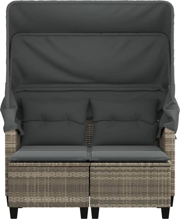Produktbild VidaXL Gartensofa 2-Sitzer mit Dach und Hockern
