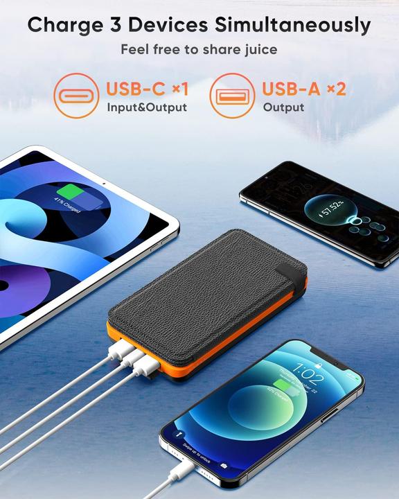 Immagine prodotto Hiluckey Solar Powerbank mit 4 Solarpanels (25000 mAh, 15 W)