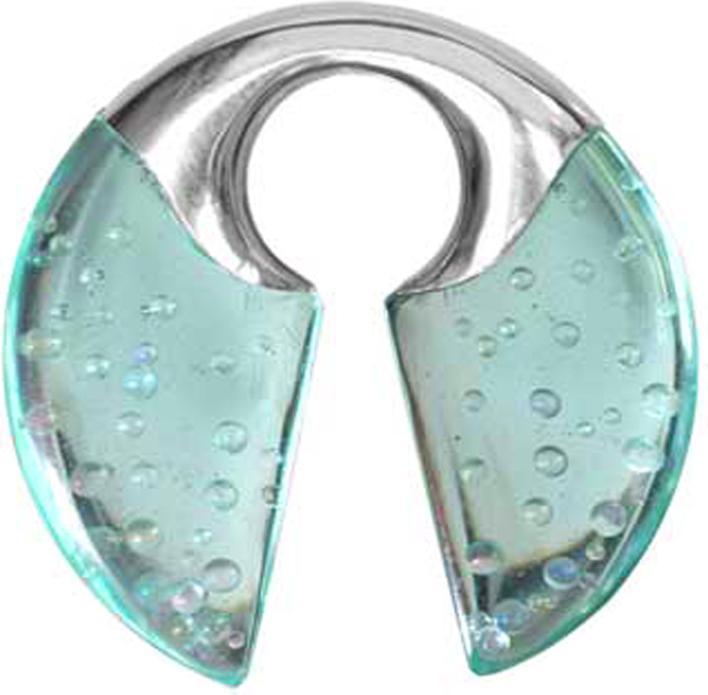 Immagine prodotto Star Piercing Ohrgewicht Schlüsselloch silber Ozean Epoxy aqua (Organico, Ottone)