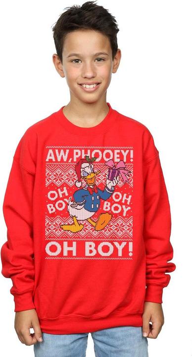 Actual product image Disney Boys Donald Duck Christmas Fair Isle Sweatshirt (152, 158)