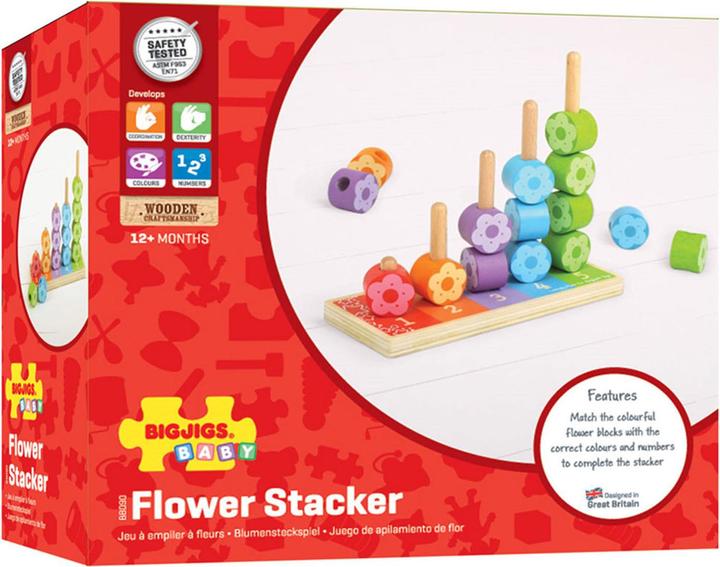 Immagine prodotto Bigjigs Gioco dei fiori impilabili in legno, 16 pezzi.