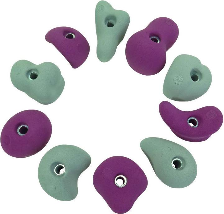 Image du produit Kletterbude Prises d'escalade pour enfants Kit complet StarterKids Sprösslinge, made in Germany (Violet-gris)