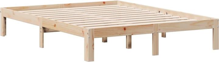 Produktbild VidaXL Massivholzbett Holzbett Bett mit Regal ohne Matratze 150x200cm Kiefer (150 x 200 cm)